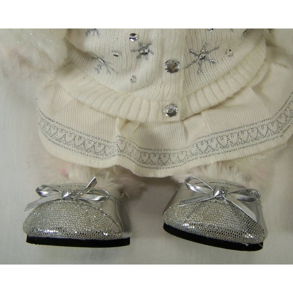 Build A Bear Snowflake Sweater Winter Outfit Pink and White Bear - Picture 7 of 13